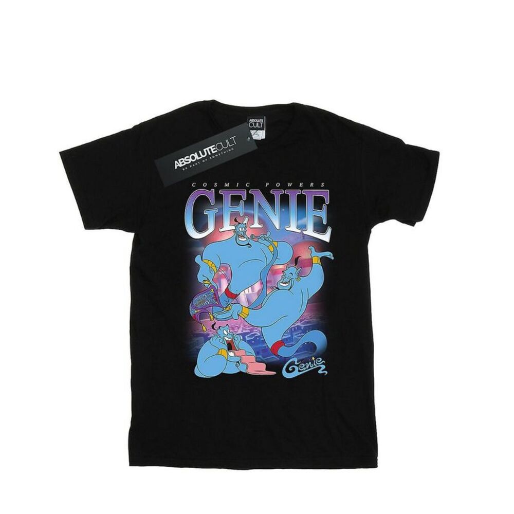 Aladdin Womens/Ladies Genie Montage Cotton Boyfriend T-Shirt / Black